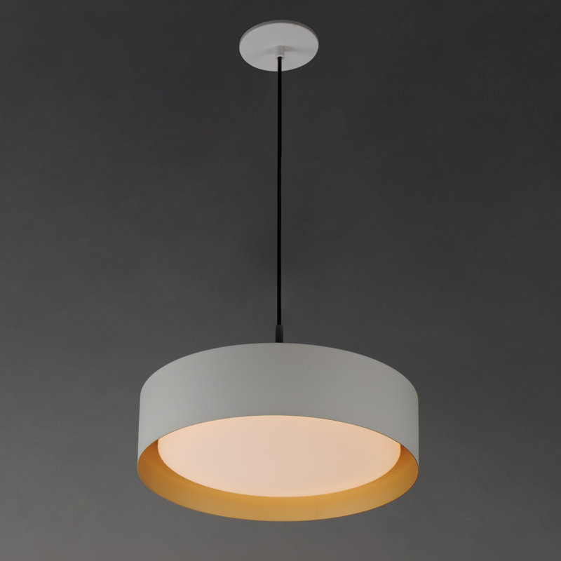 Luminaire suspendu 1 lumière Echo, Blanc / Doré