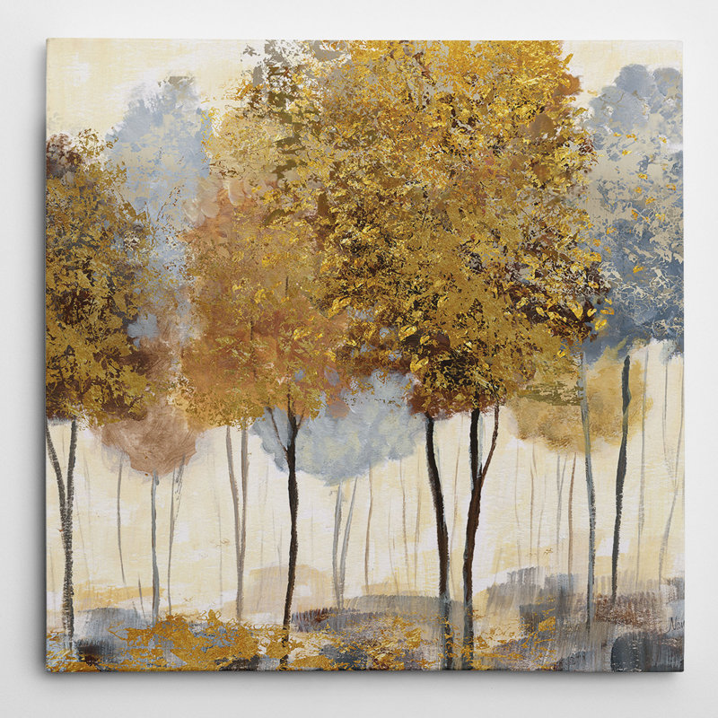 « Metallic Forest II » par Nan, reproduction d'art sur toile tendue, H 16 po x l 16 po x p 1,5 po