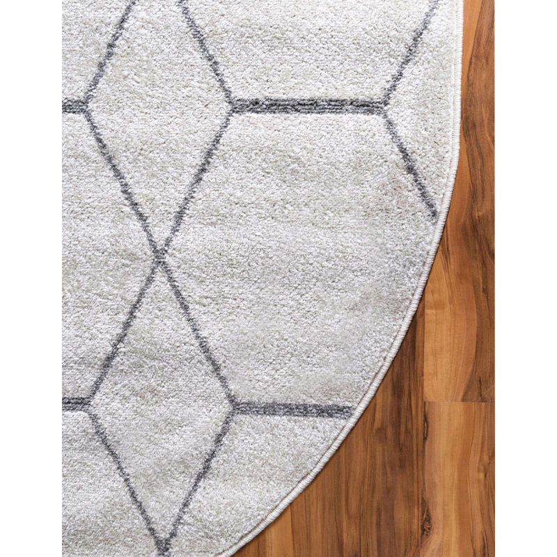 Tapis contemporain Tellaro de couleur crème, Ovale 4 pi x 6 pi