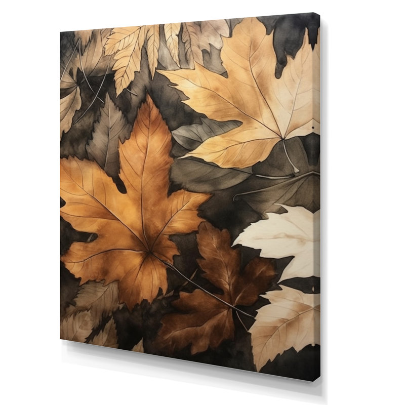 Brun brun et feuilles d'harmonie IV, Toile tendue, H 32 po x l 16 po x P 1 po