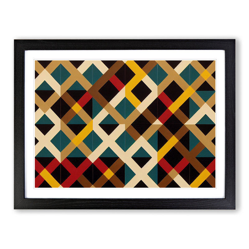 Artsy Abstract Art - Single Picture Frame Print, Black, 46cm H x 64cm W