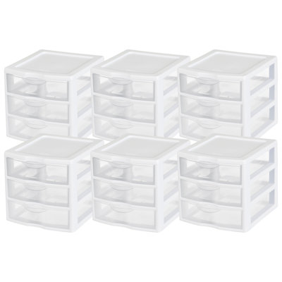 Rangement en plastique 3 tiroirs Sterilite Clearview