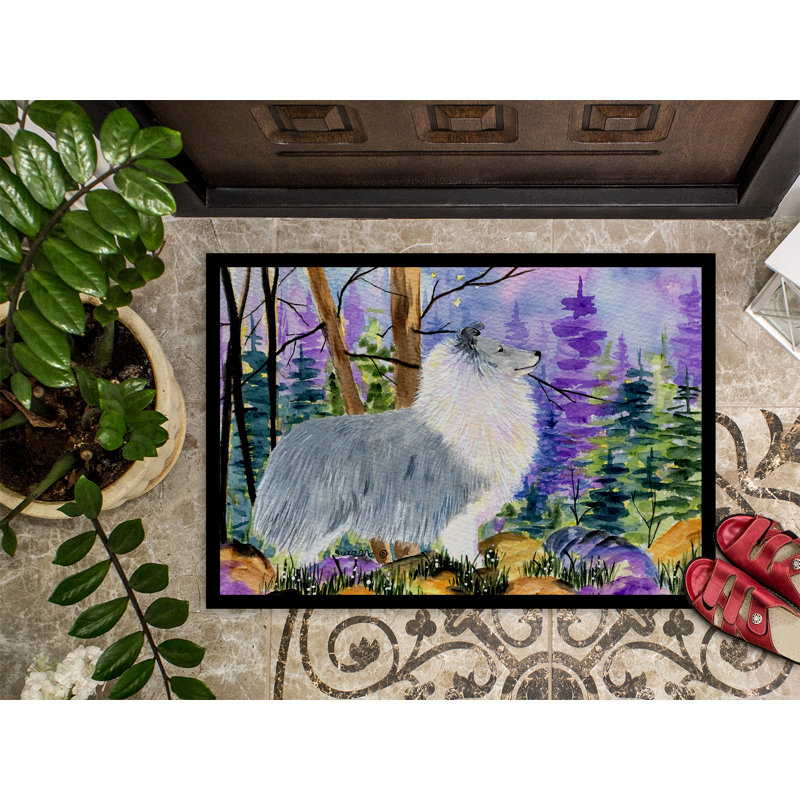 Paillasson d’intérieur antidérapant Tishomingo Sheltie, Rectangle 1 pi 6 po x 2 pi 3 po