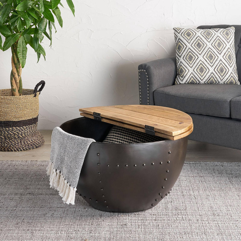 Table basse en bois et fer