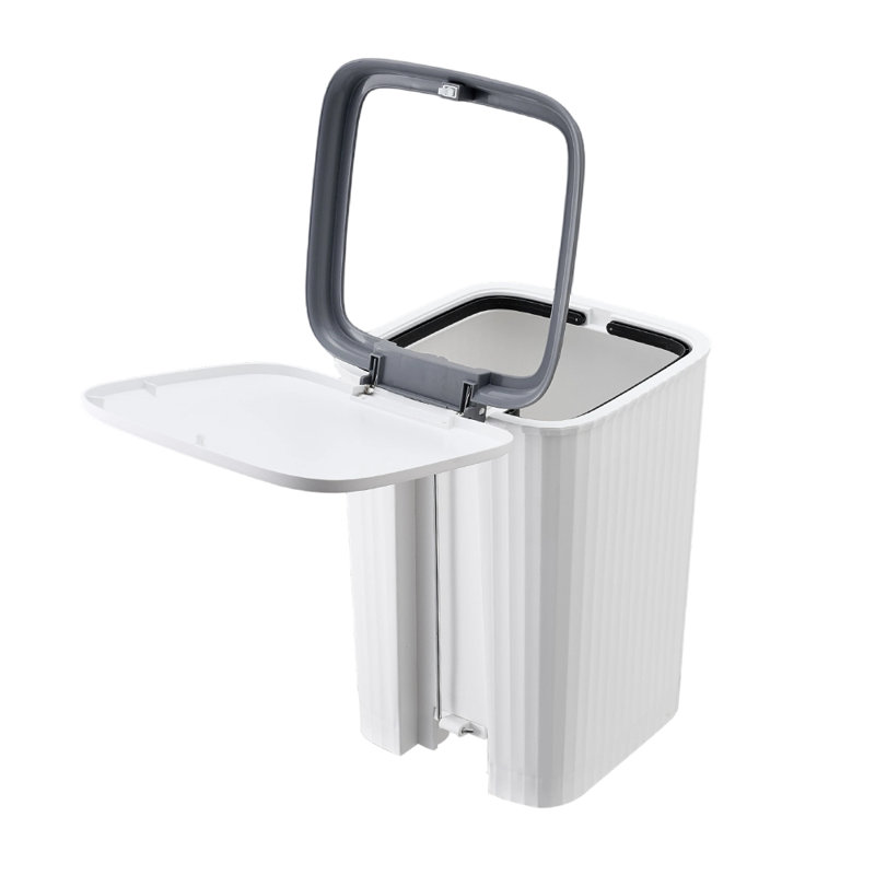 Plastic Step On Waste Bin, 28.8cm H x 23cm W x 22cm D