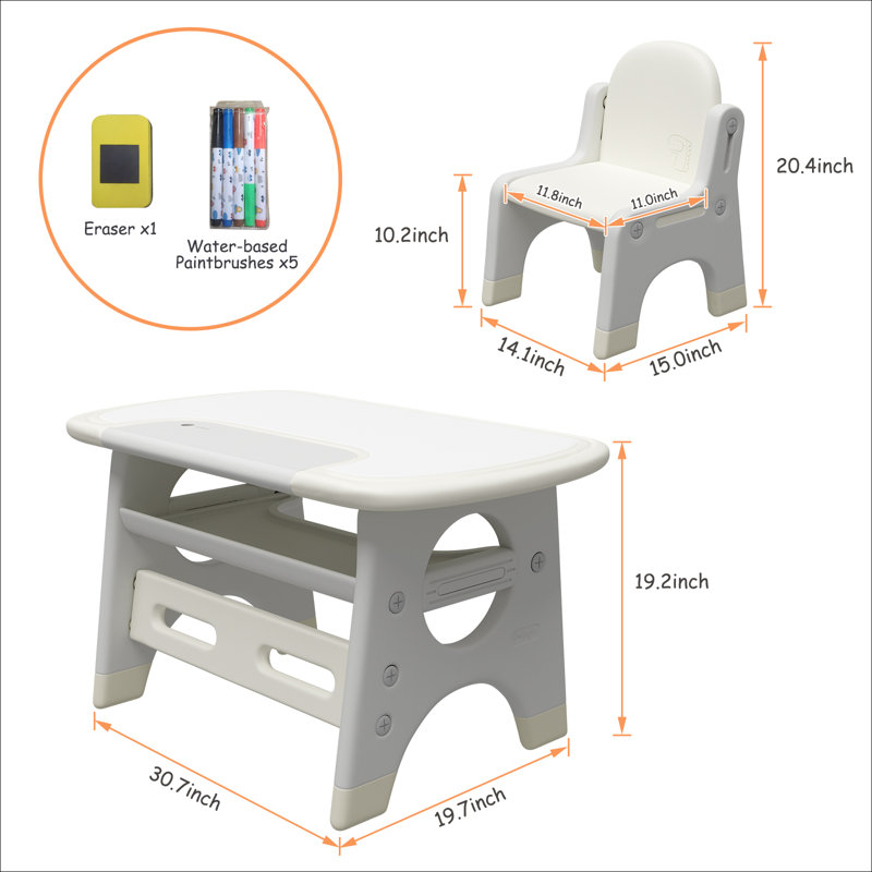 Ensemble de table et chaises Seagate Kids, gris