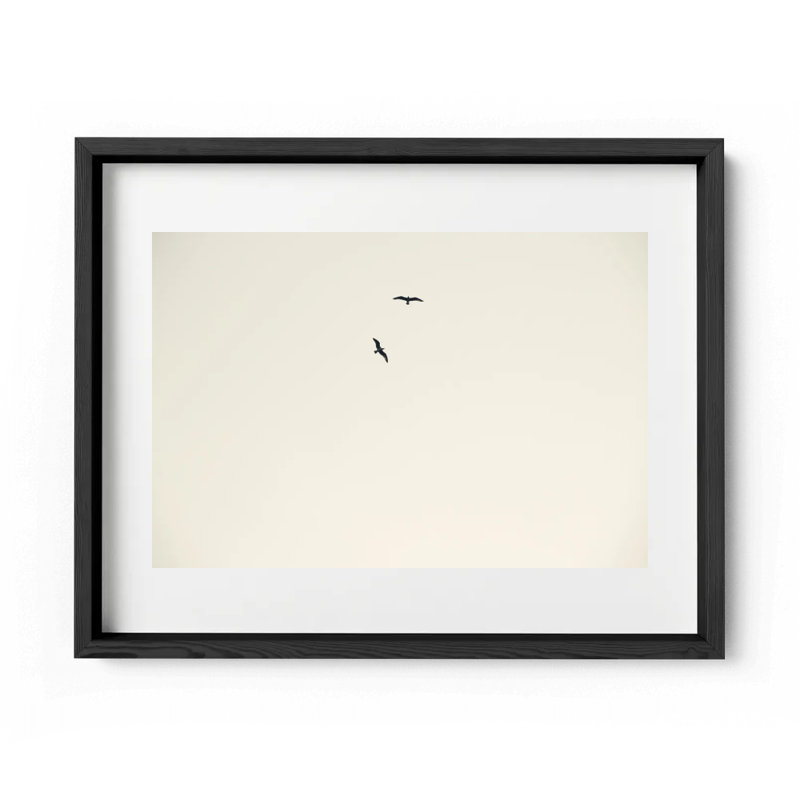 Birds Flying High Print by Joseph Regan, 14" H x 16" W x 0.75" D, Black