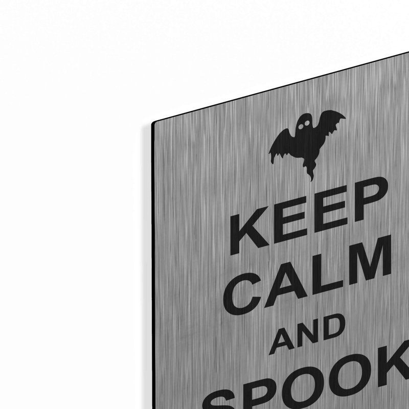 Trinx 'Keep Calm And Spook On' by Lettered & Lined, Metal Wall Art, 16" H x 12" W