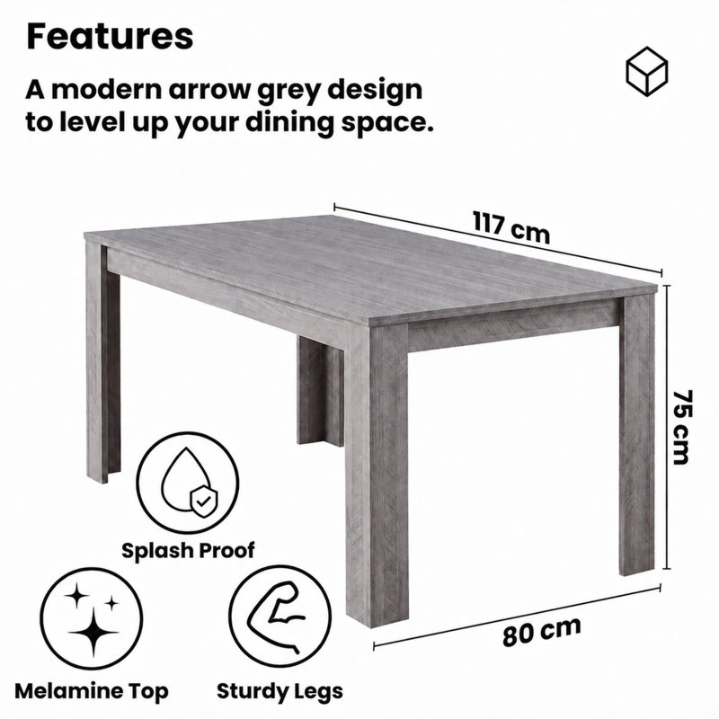 Mirsada 4 - Person Dining Set, 75 x 117 x 77 cm