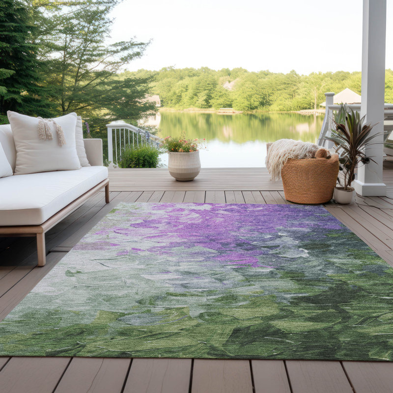 Braearis Purple Washable Indoor-Outdoor Rug - LOOMLAN, 8' x 10'