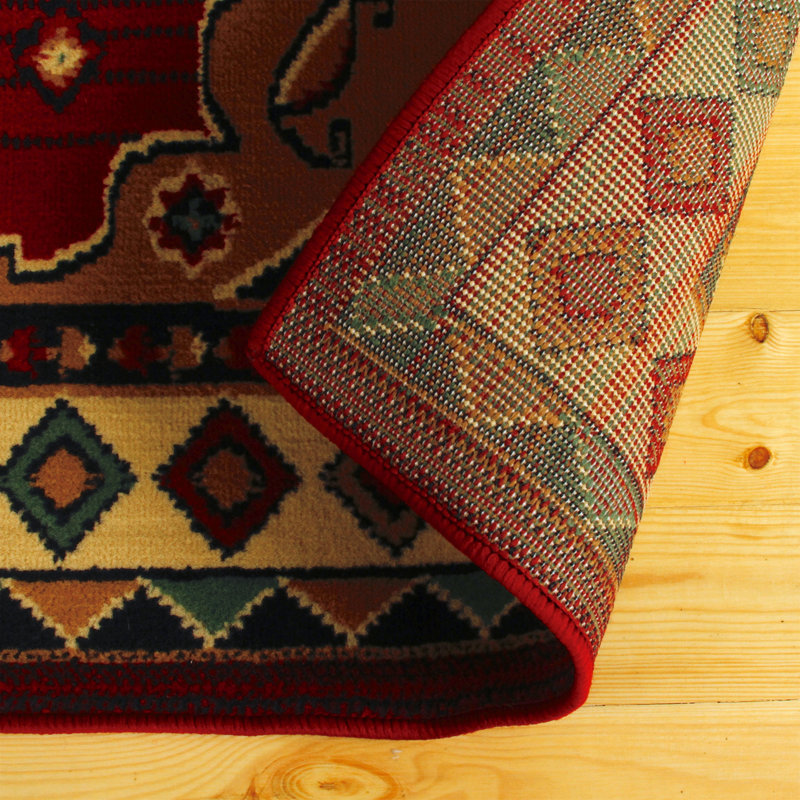 Tapis tissé à la machine Aztec Southwestern, Rectangle 4pi x 6 pi