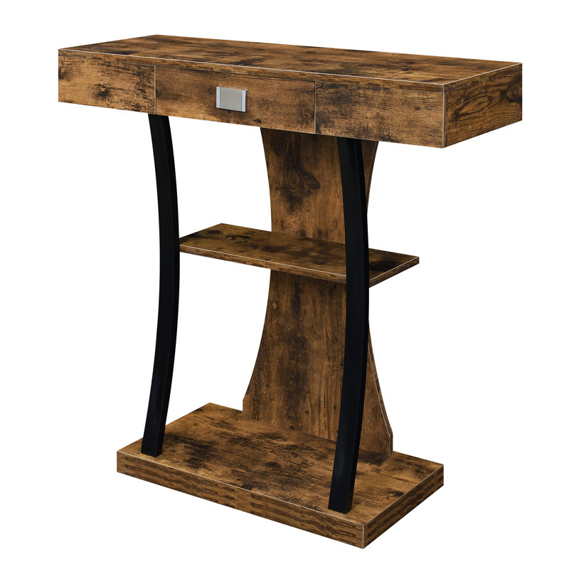 Amett 1 Drawer Console Table, Barnwood, 34" H x 36" W x 12" D