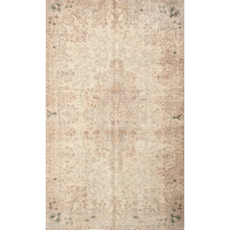 Tapis traditionnel brun / crème / gris, Rectangle 5 pi x 8 pi