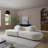 Modern Curved Sofas, Boucle Upholstery, Spacious Living Room Style