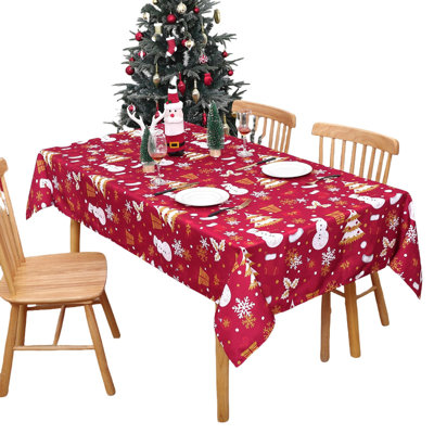 Table Clothes for Rectangle Tables Stain Resistant Waterproof Christmas Fabric Table Cover