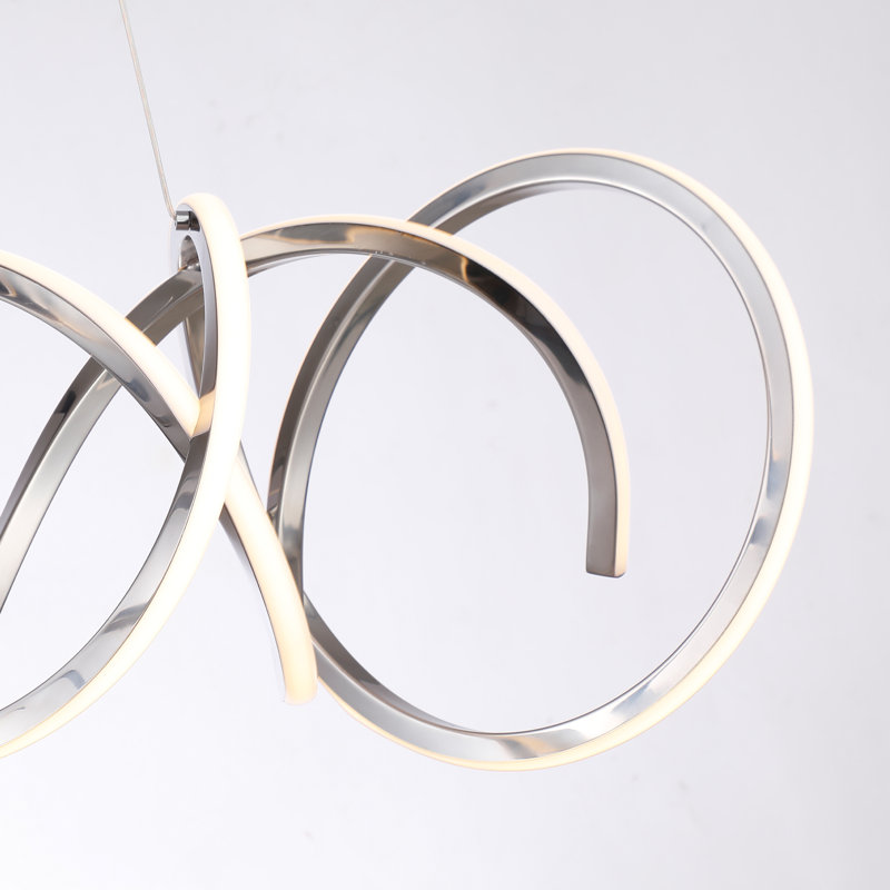 Lustre intégré à DEL 33,4 pouces Lelea, Argent