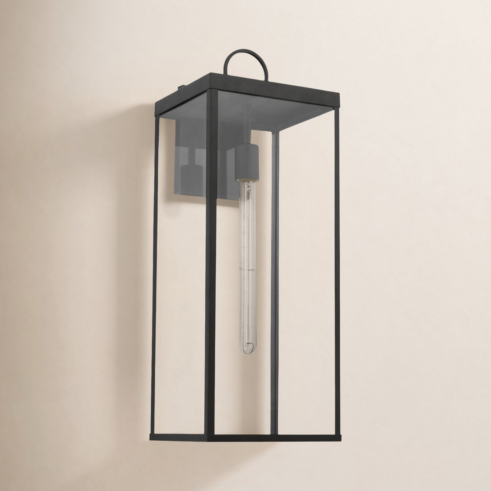 Howell Wall Lantern, Matte Black, 24.25" H x 9" W x 8.5" D