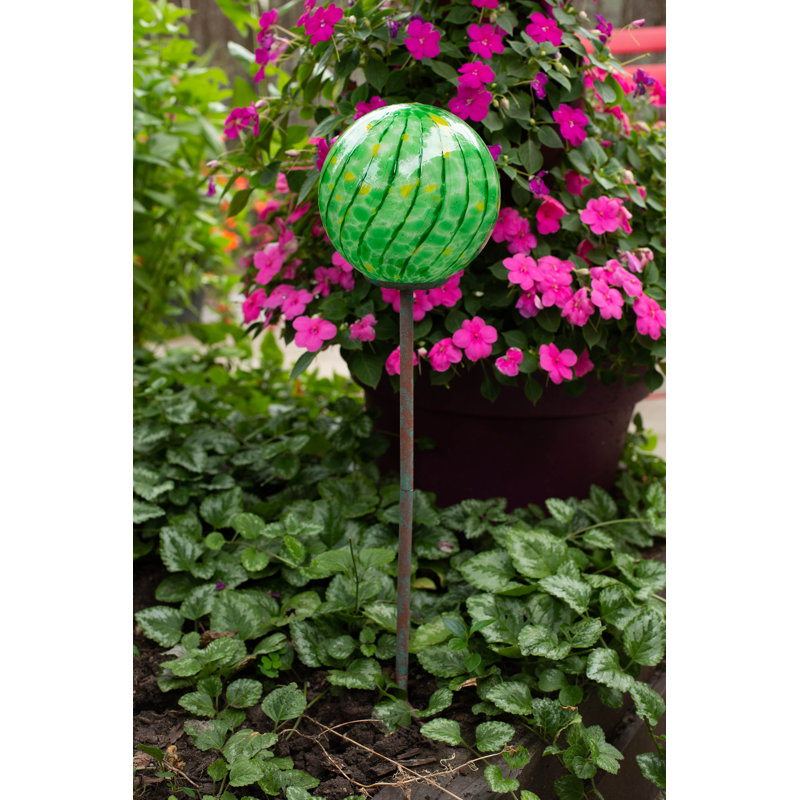 Piquet de jardin en verre soufflé à la main, Bleu