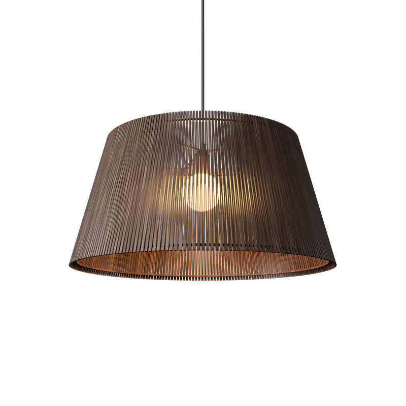 Luminaire suspendu Living, H 8,86 po x l 17,72 po x P 17,72 po, Noyer