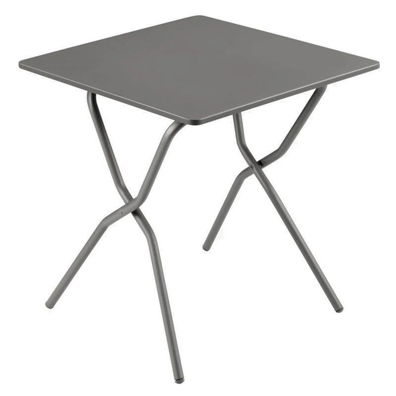 Table de patio d'extérieur pliante en acier Lafuma, gris
