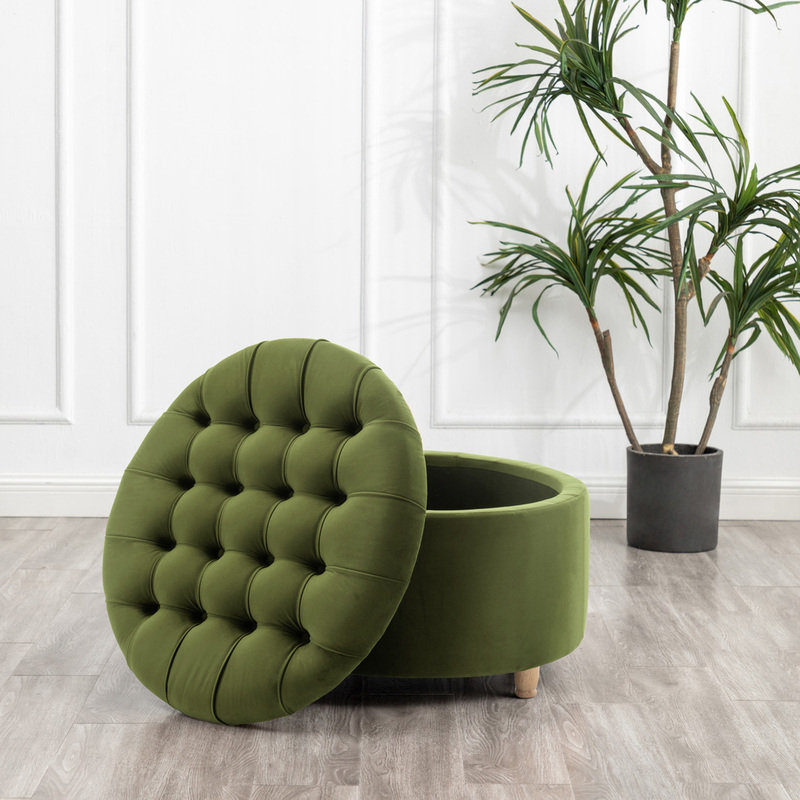 Grand repose-pieds avec rangement Niche Knight 28 po - vert émeraude, Vert émeraude, Bois médium