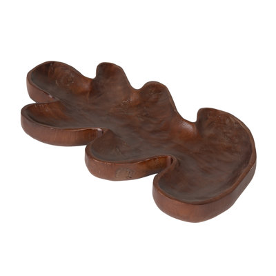 Artisan Paulownia Wood Tray in Warm Brown