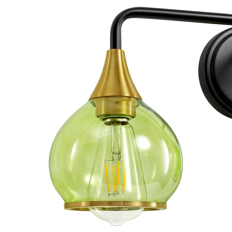 Éclairage de salle de bain à intensité variable 3 lumières Lupe, Noir/vert