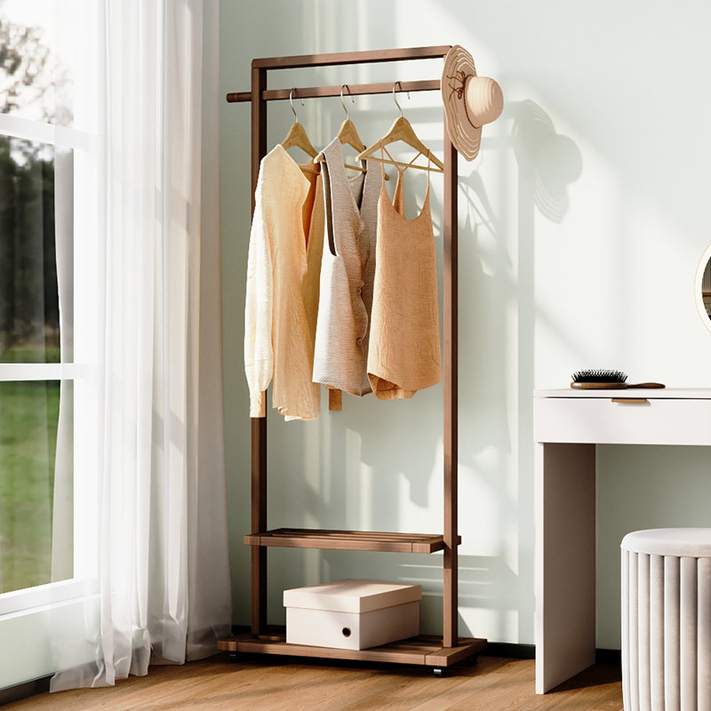 65.5cm Rolling Clothing Rack, Walnut