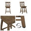 Tabouret de bar pivotant 24 po, tabouret de bar en bois massif Cappuccino