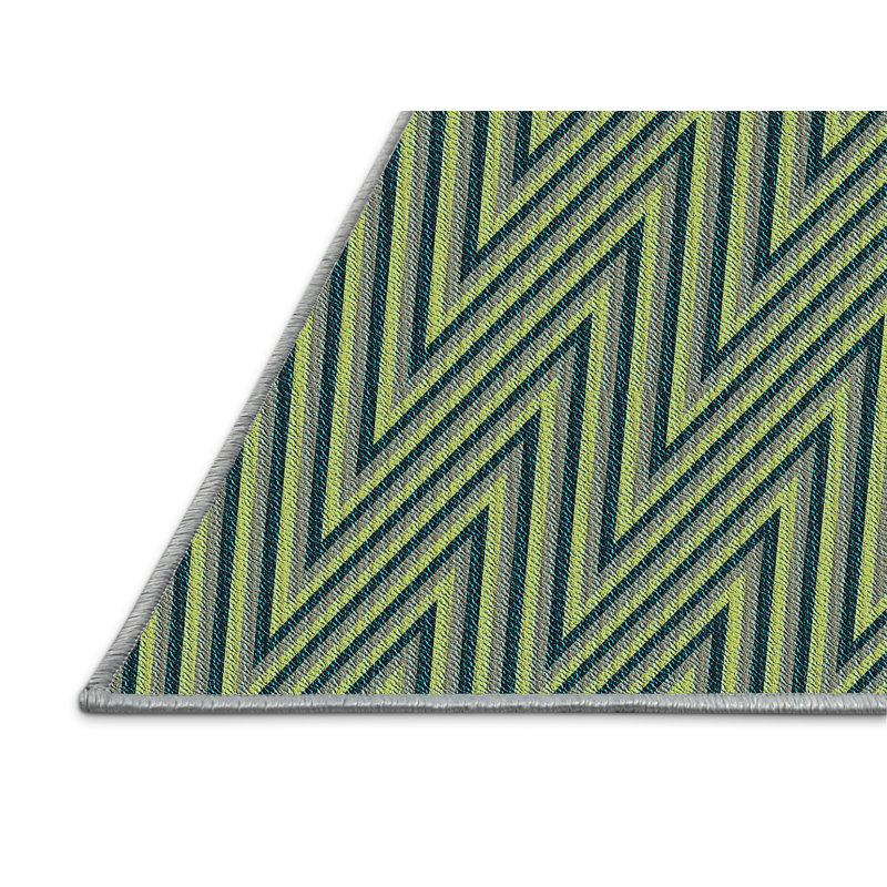 Tapis bleu tissé à la machine, Rectangle 7 pi x 9 pi