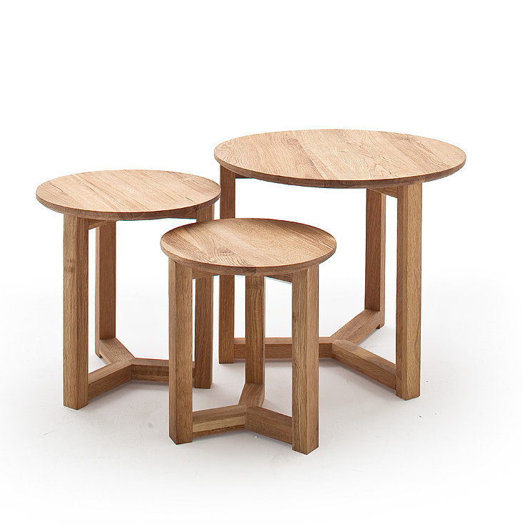 Pamela Solid Wood Three Leg Coffee Table