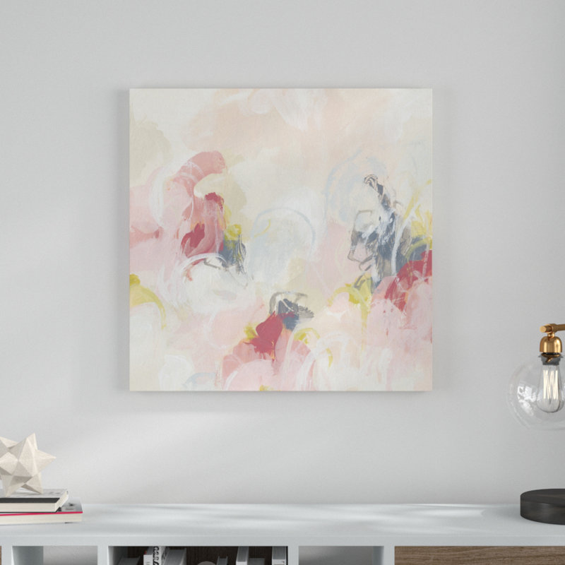 Cherry Blossom I by June Erica Vess - Wrapped Canvas Painting, 30cm H x 30cm W