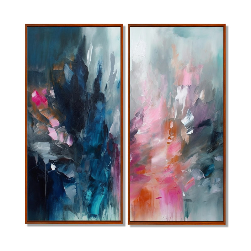 Clytia - Art mural abstrait sur toile, H 40 po x l 40 po, Brun, Impression encadrée flottante