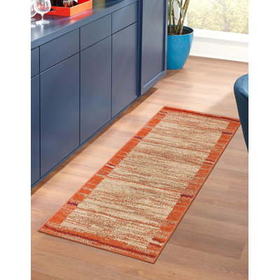 Tapis abstrait terre cuite Alair
