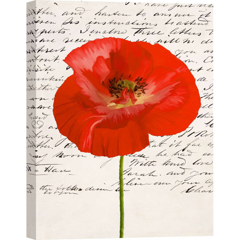 " Flowers: Poppy I" By Elena Dolci, 60cm H x 40cm W