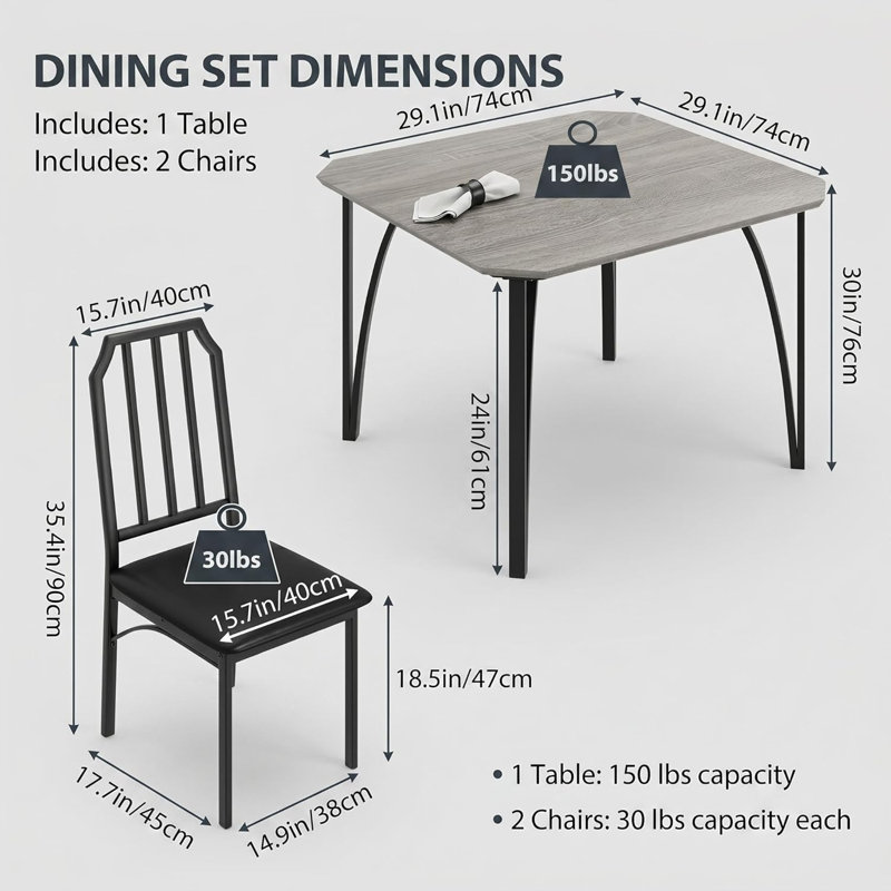 Dining Set, Gray, Gray, Gray, Gray