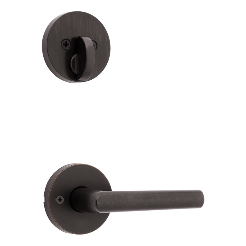 Kwikset Milan Round Keyed Lever, Veneitan Bronze