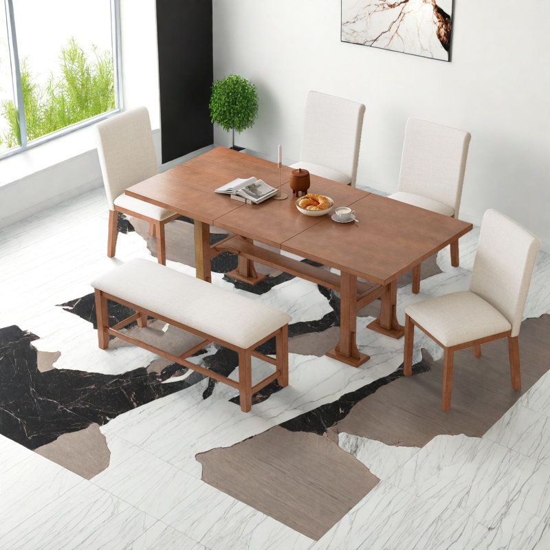 Ensembles de table de salle à manger extensible en bois (doit inclure la table et la chaise), cuisine de ferme
