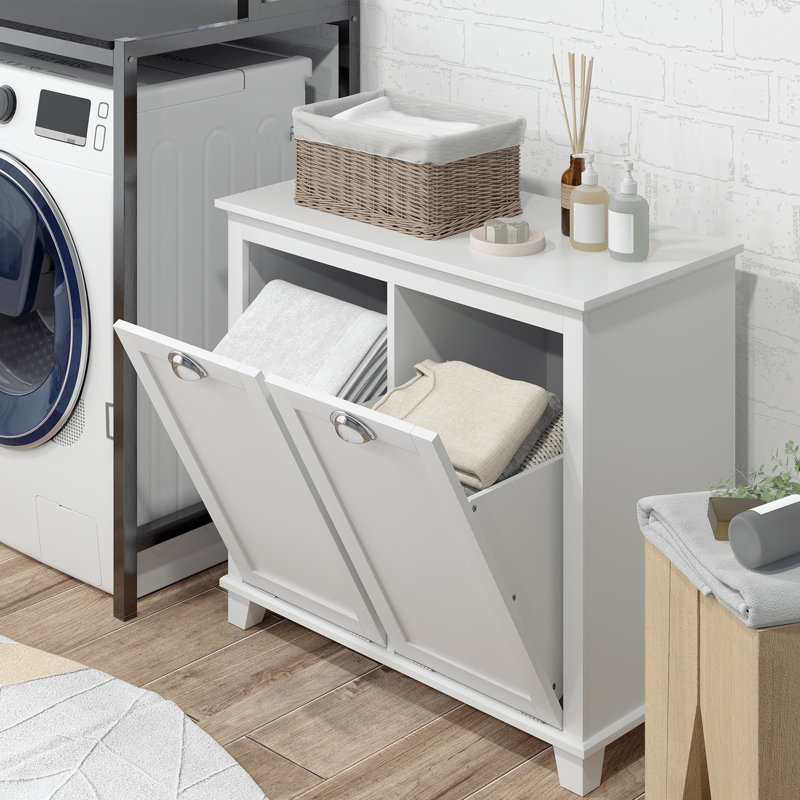 Armoire de rangement pour la salle de bain inclinable avec rangement à deux compartiments HOMcom, Blanc