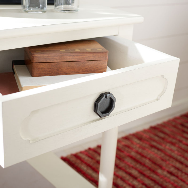 Pagel End Table with Storage, Distressed White