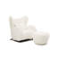 Fauteuil 2p blanc et pour bureau à domicile, espaces variés idéaux, mousse haute densité, fauteuil à oreilles avec structure renforcée avec bureau approprié, rembourrage en mousse confortable