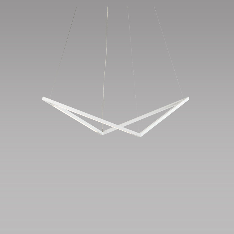 Matte White Z-Bar Bird Pendant with Rotatable LED Light Bars
