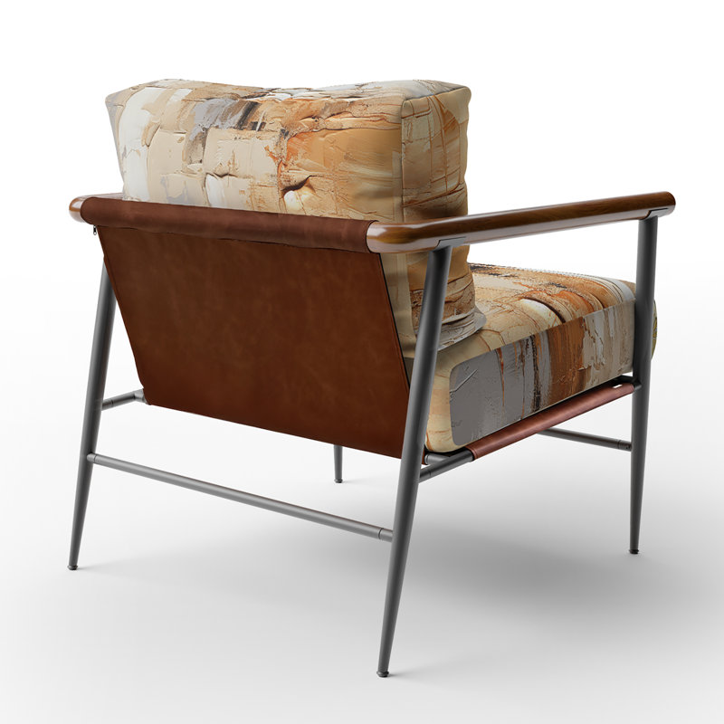 Fauteuil d'appoint rembourré beige Beige Grey, Noir