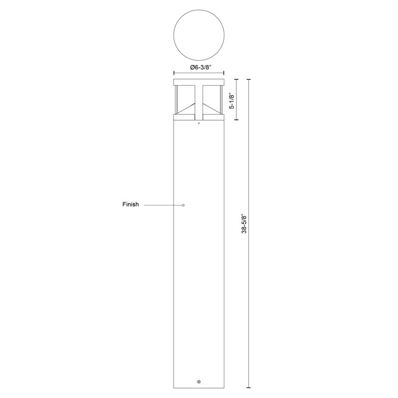 Glen LED Bollard Light, 36.63" H x 6.38" W x 6.38" D