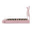 Lit plateforme simple tapissier avec oreilles dessinées et tête de lit rose clair