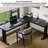 Black Solid Wood L-Shaped Desk-1788611224