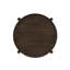 Round Solid Wood End Table, Dark Brown