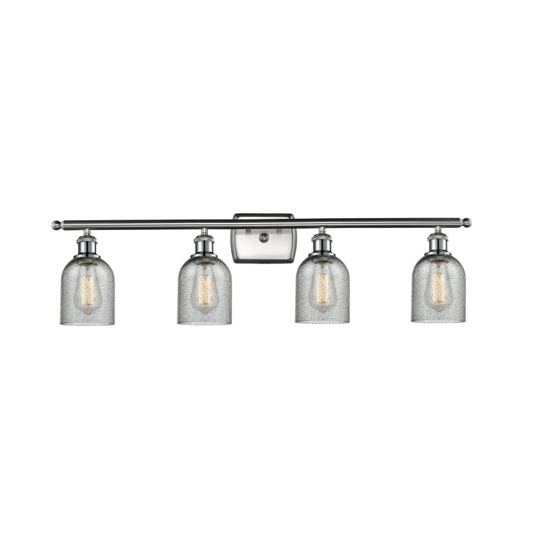 Éclairage de salle de bain à intensité variable 4 lumières Vella, Nickel satiné brossé, Anthracite, Ampoule non incluse