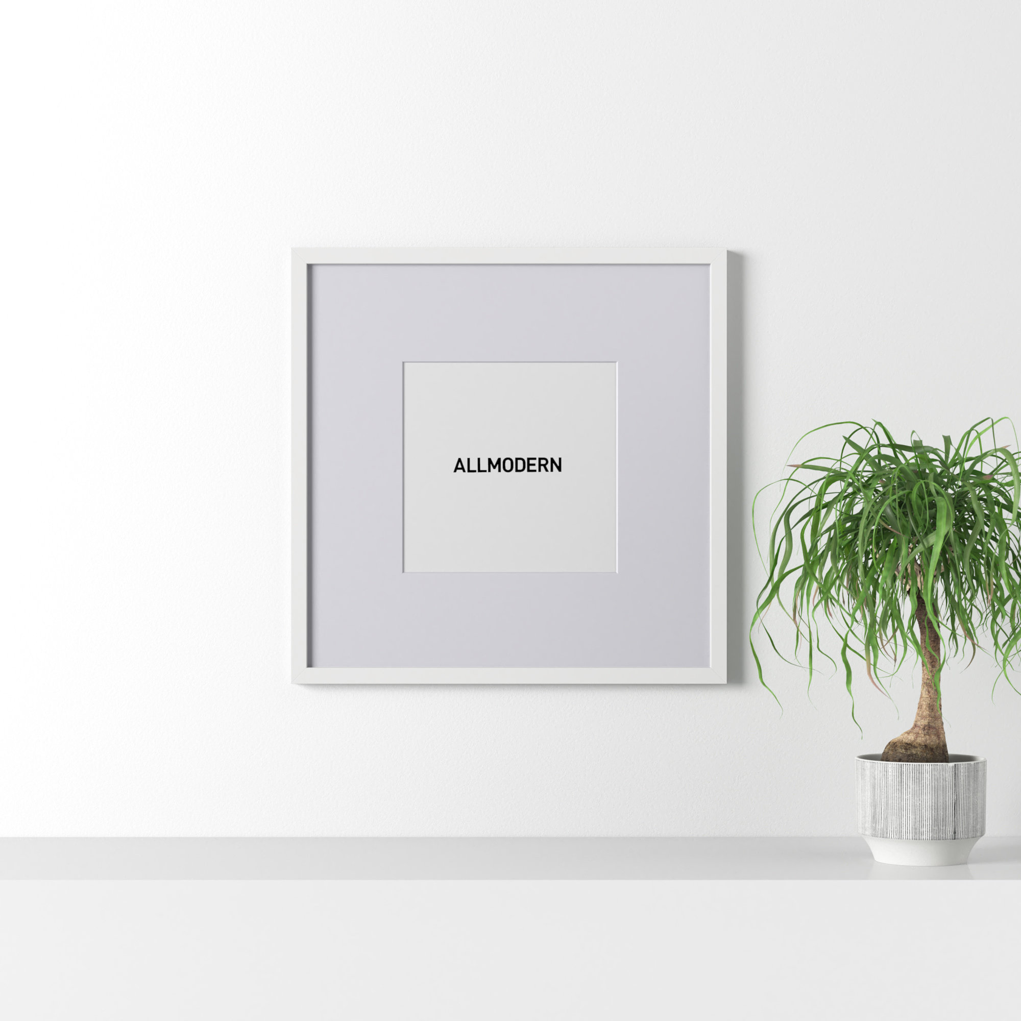 Capullo Wood Matte Picture Frame with Mat, White, 11" x 14", 20" x 20"