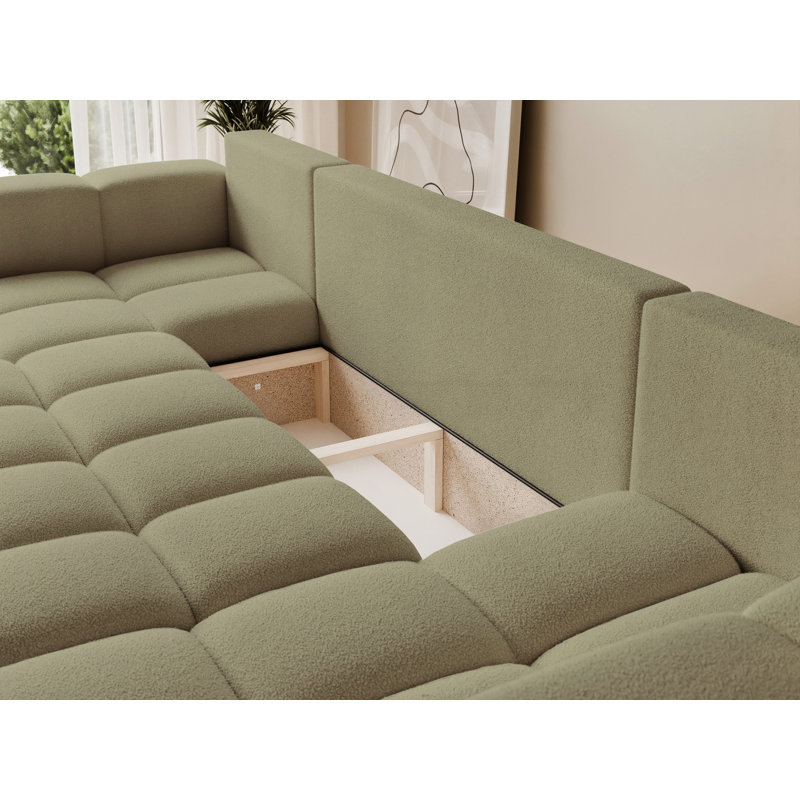 6 Seater Sofa Bed, Green